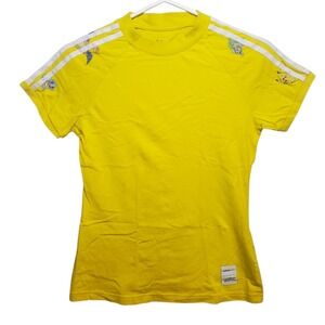 Adidas Neo Pokemon Pikachu Charizard Squirtle Yellow T Shirt Size Adult XS